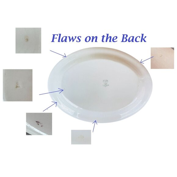 Vintage Edwin Knowles Semi-Vitreous China Oval Platter 14x10" w/Pink Floral - Picture 6 of 9